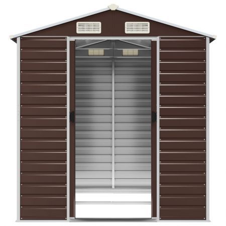 Garden Shed Brown 191x215x198 cm Galvanised Steel