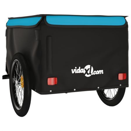 Bike Trailer Black and Blue 45 kg Iron