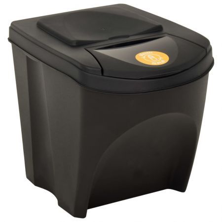 Stackable Garbage Bin Boxes 4 pcs Anthracite 100 L Polypropylene