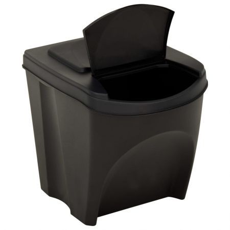 Stackable Garbage Bin Boxes 4 pcs Anthracite 100 L Polypropylene