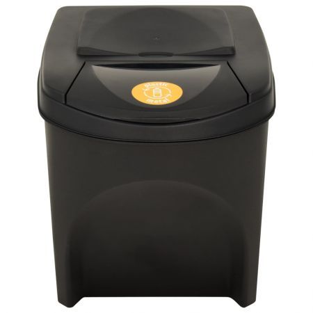 Stackable Garbage Bin Boxes 4 pcs Anthracite 100 L Polypropylene