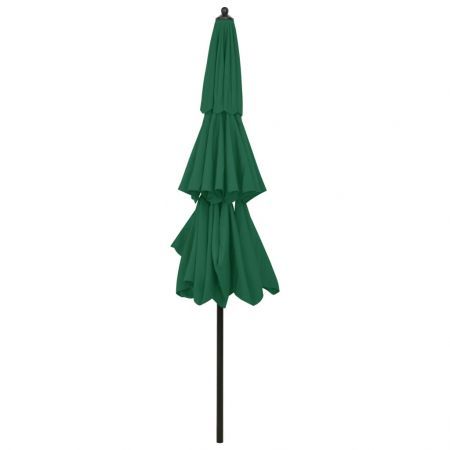 3-Tier Parasol with Aluminium Pole Green 3 m