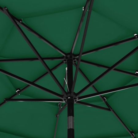 3-Tier Parasol with Aluminium Pole Green 3 m