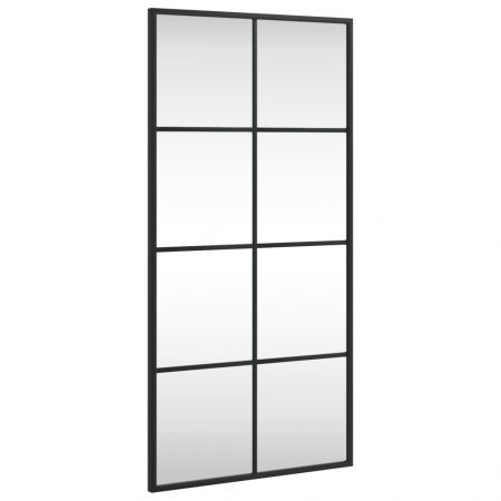 Wall Mirror Black 40x80 cm Rectangle Iron