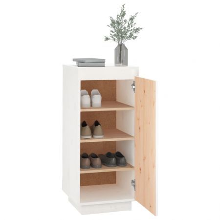 Shoe Cabinet White 35x35x80 cm Solid Wood Pine