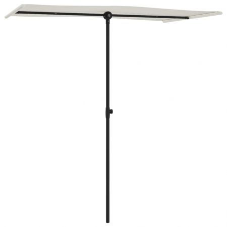 Outdoor Parasol with Aluminium Pole 180x110 cm Sand White