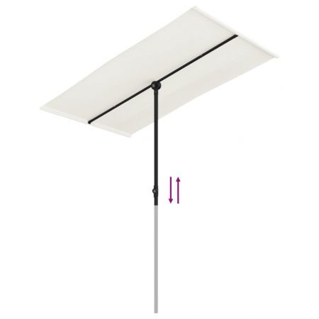 Outdoor Parasol with Aluminium Pole 180x110 cm Sand White