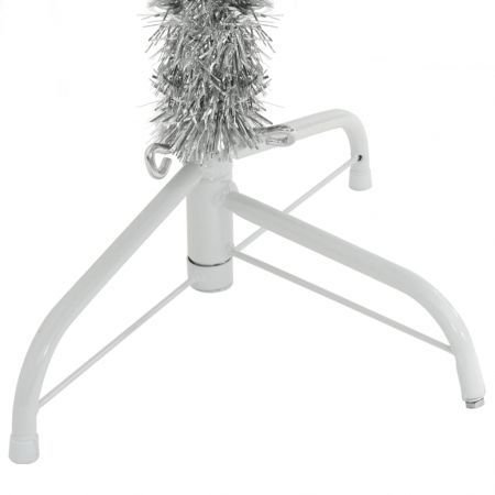 Artificial Half Christmas Tree with Stand Silver 180 cm PET