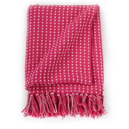 Throw Cotton Squares 125x150 cm Pink