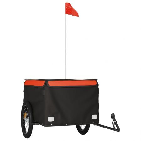 Bike Trailer Black and Orange 45 kg Iron