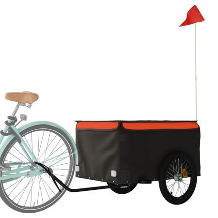 Bike Trailer Black and Orange 45 kg Iron