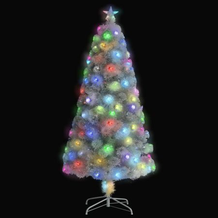 Artificial Pre-lit Christmas Tree White 120 cm Fibre Optic