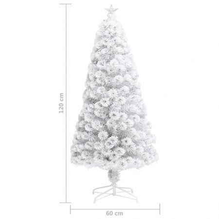 Artificial Pre-lit Christmas Tree White 120 cm Fibre Optic