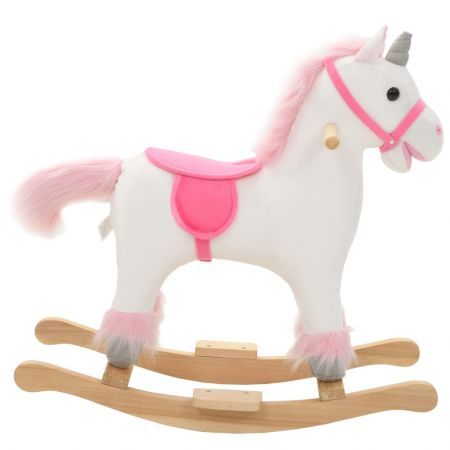 Rocking Animal Unicorn Plush 65x32x58 cm White and Pink