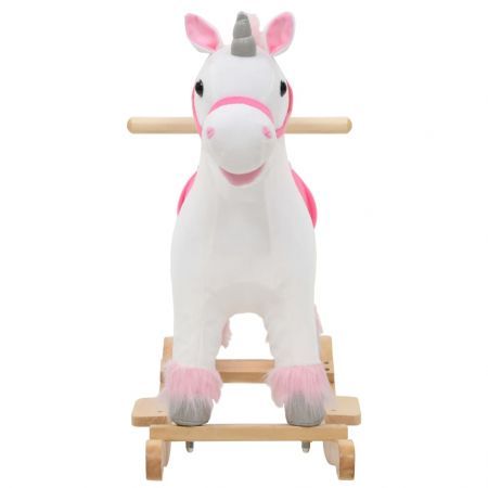 Rocking Animal Unicorn Plush 65x32x58 cm White and Pink