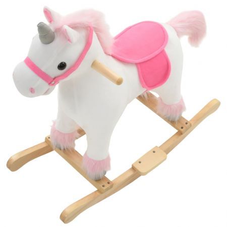 Rocking Animal Unicorn Plush 65x32x58 cm White and Pink