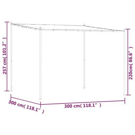 Gazebo Beige 3x3 m 180 g/m² Fabric and Steel