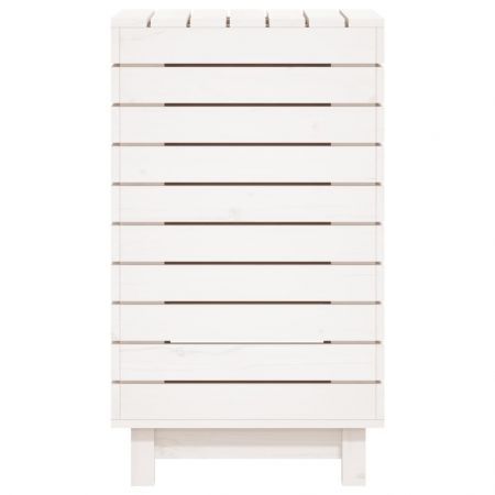 Laundry Basket White 44x44x76 cm Solid Wood Pine