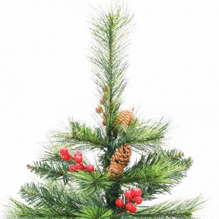 Artificial Hinged Christmas Tree with Cones and Berries 120 cm