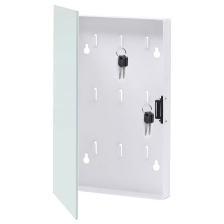 Key Box with Magnetic Board White 30x20x5.5 cm