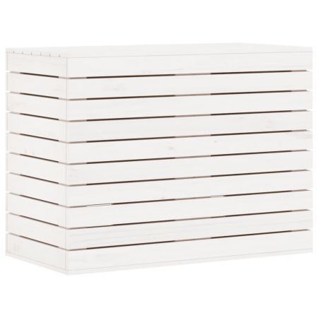 Laundry Basket White 88.5x44x66 cm Solid Wood Pine