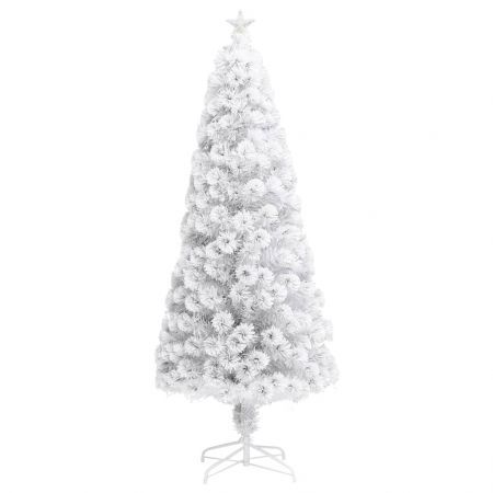 Artificial Pre-lit Christmas Tree White 180 cm Fibre Optic