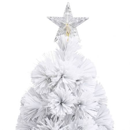 Artificial Pre-lit Christmas Tree White 180 cm Fibre Optic