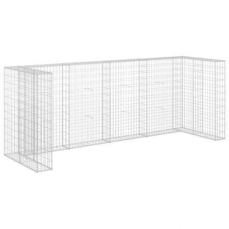 Gabion Wall for Garbage Bins Galvanised Steel 320x100x120 cm