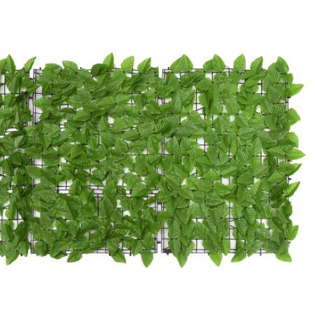 Balcony Privacy Screen with Green Leaves 600x75 cm