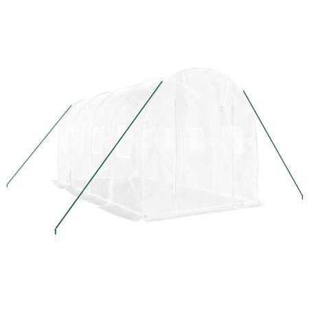 Greenhouse with Steel Frame White 8 m² 4x2x2 m