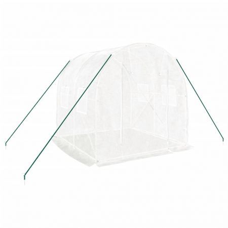 Greenhouse with Steel Frame White 4 m² 2x2x2 m