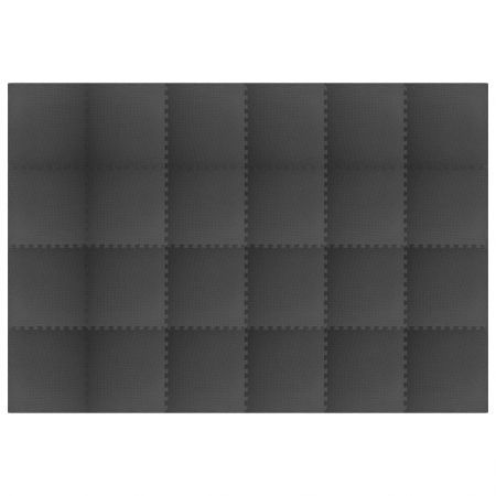 Floor Mats 24 pcs 8.64 m² EVA Foam Black