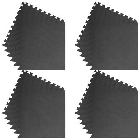 Floor Mats 24 pcs 8.64 m² EVA Foam Black