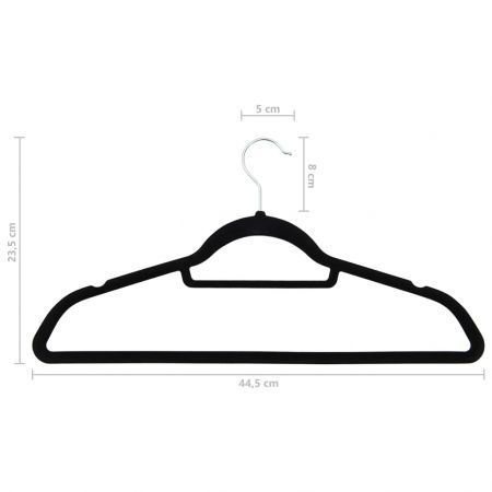 20 pcs Clothes Hanger Set Anti-slip Black Velvet