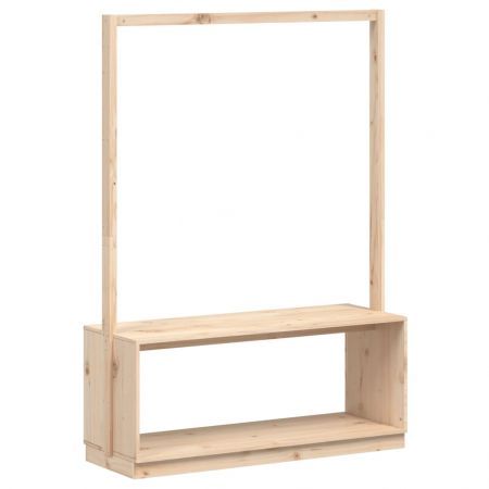 Clothes Rack with Shoe Storage 113x40x157.5 cm Solid Wood Pine