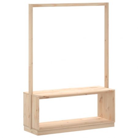 Clothes Rack with Shoe Storage 113x40x157.5 cm Solid Wood Pine