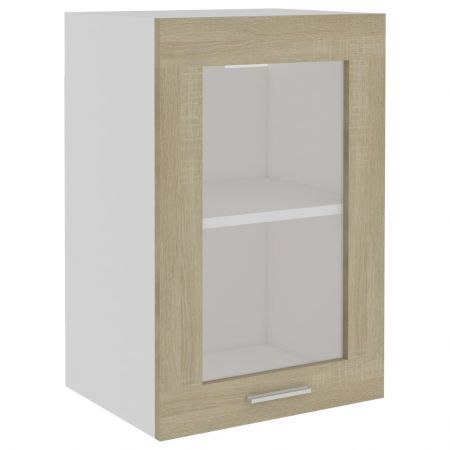 Hanging Glass Cabinet Sonoma Oak 40x31x60 cm Engineered Wood