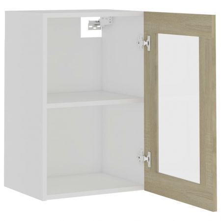 Hanging Glass Cabinet Sonoma Oak 40x31x60 cm Engineered Wood