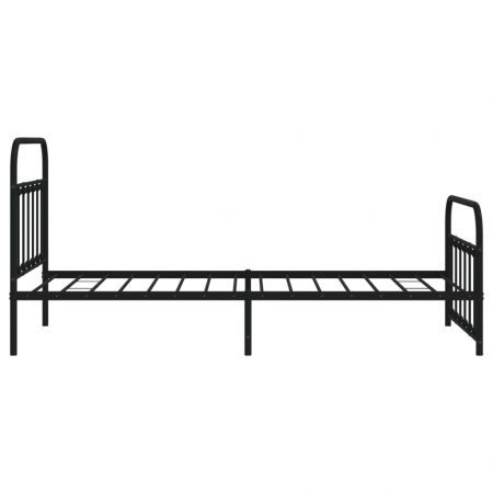 Metal Bed Frame with Headboard and Footboard Black 106x203 cm King Single Size