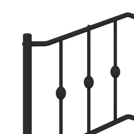 Metal Bed Frame with Headboard Black 92x187 cm Single Size