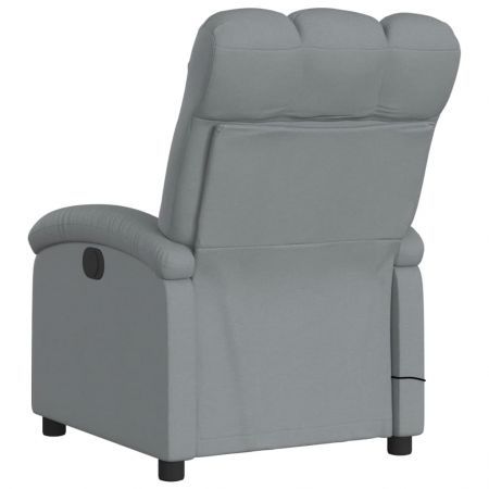 Electric Massage Recliner Chair Light Grey Fabric