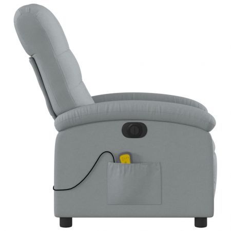 Electric Massage Recliner Chair Light Grey Fabric