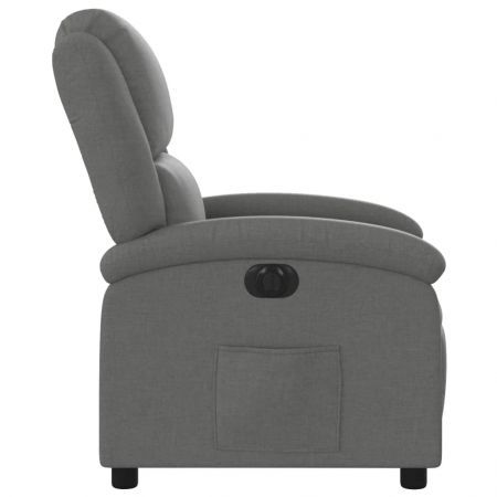 Electric Recliner Chair Dark Grey Fabric