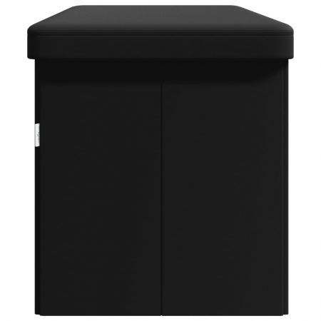 Storage Bench Foldable Black PVC