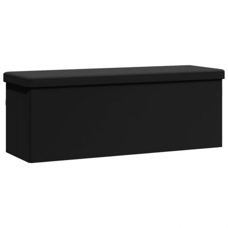 Storage Bench Foldable Black PVC