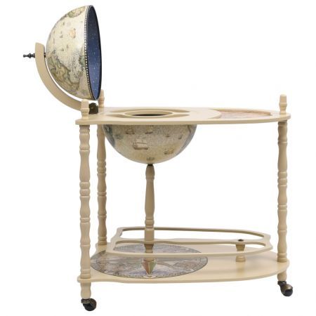 Freestanding Globe Bar Wine Stand Eucalyptus Wood Green