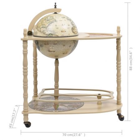 Freestanding Globe Bar Wine Stand Eucalyptus Wood Green