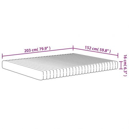 Foam Mattress Medium Soft 152x203 cm Queen Size