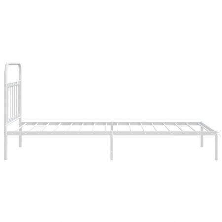 Metal Bed Frame with Headboard White 106x203 cm King Single Size