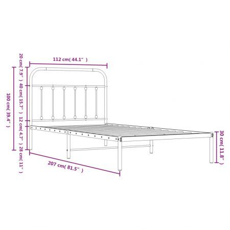 Metal Bed Frame with Headboard White 106x203 cm King Single Size